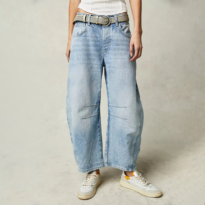 Jeans larges femme – Pantalon décontracté en denim, taille haute et tendance