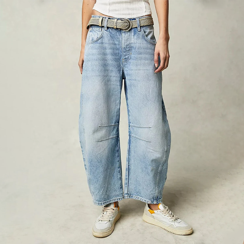 Jeans larges femme – Pantalon décontracté en denim confortable et tendance