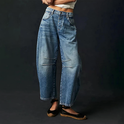 Jeans larges femme – Pantalon décontracté en denim, taille haute et tendance