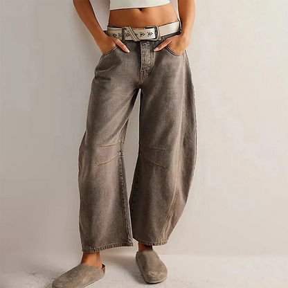 Jeans larges femme – Pantalon décontracté en denim confortable et tendance