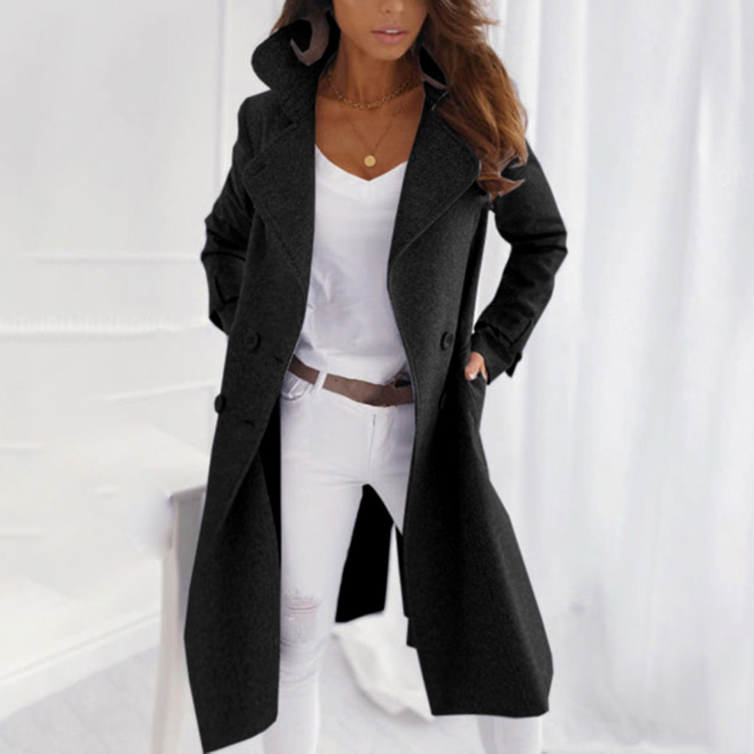 Manteau long femme – Manteau élégant en laine pour hiver chic et confortable