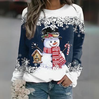 Pull de Noël femme – Pull confortable en laine doux avec motifs festifs