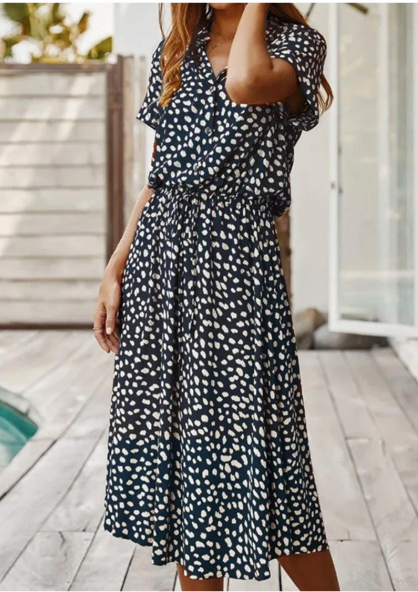 Robe d'été femme – Robe vintage fluide à fleurs pour occasions décontractées