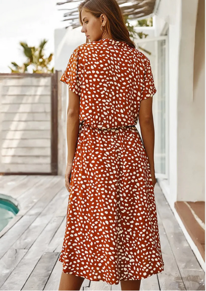 Robe d'été femme – Robe vintage fluide à fleurs pour occasions décontractées