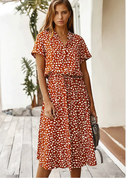 Robe d'été femme – Robe vintage fluide à fleurs pour occasions décontractées