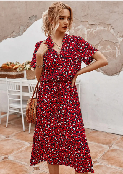 Robe d'été femme – Robe vintage fluide à fleurs pour occasions décontractées