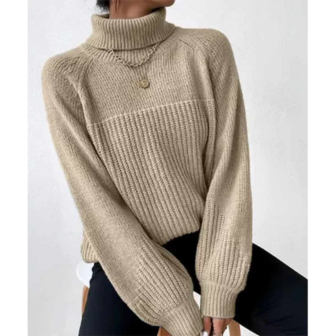 Pull col roulé femme – Pull douillet en laine pour hiver élégant et confortable