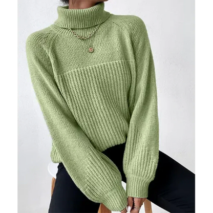 Pull col roulé femme – Pull douillet en laine pour hiver élégant et confortable