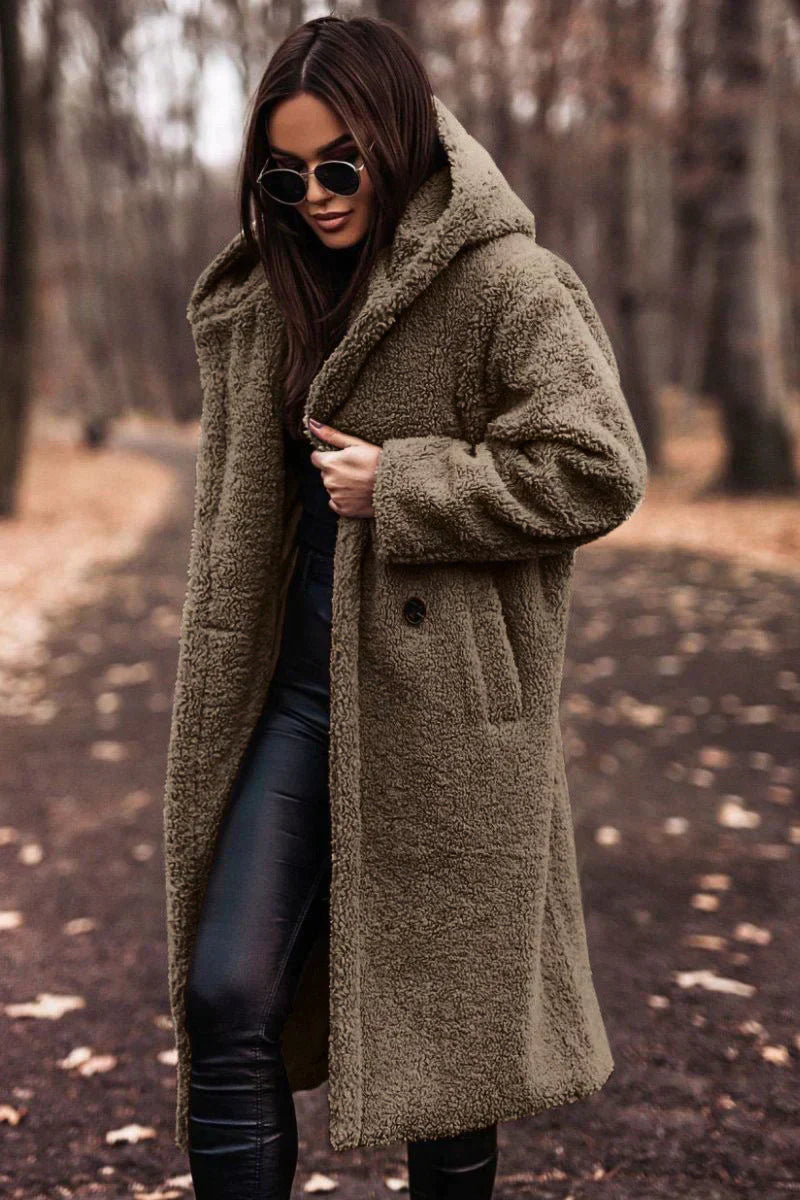 Manteau long femme – Manteau élégant en laine pour hiver chic et tendance