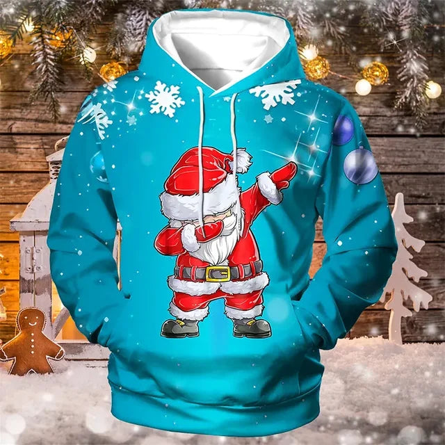 Pull de Noël homme – Sweat à capuche festif en coton doux et confortable