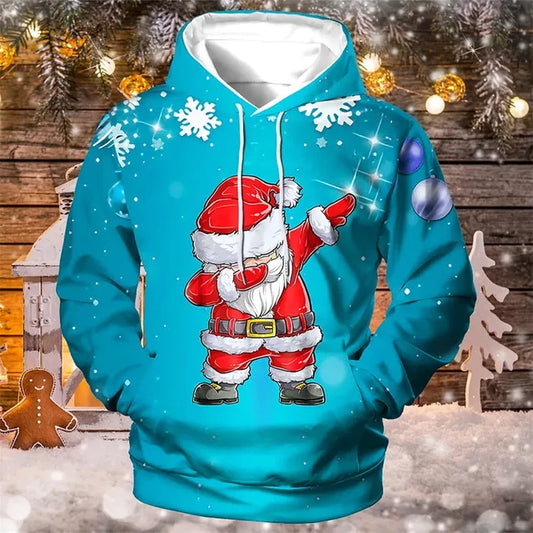 Pull de Noël homme – Sweat à capuche festif en coton doux et confortable