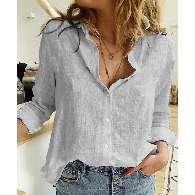 Blouse femme tendance – Haut chic à manches longues en tissu léger et élégant