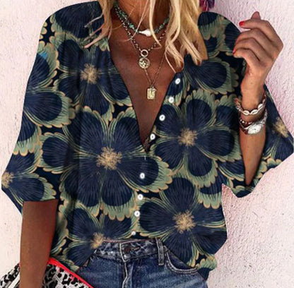 Blouse boho chic femme – Haut léger en coton à manches longues pour été