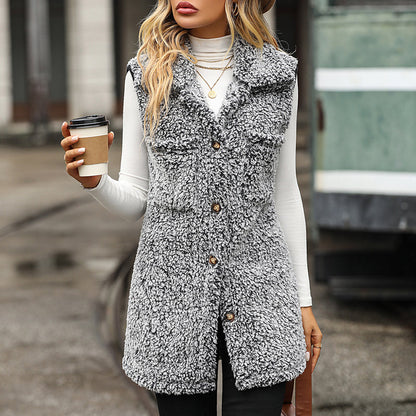 Gilet en peluche femme – Gilet doux et chaud pour l'hiver chic et tendance