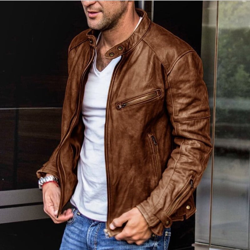 Veste en cuir homme – Veste élégante en cuir véritable pour look chic et décontracté