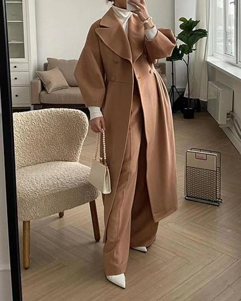 Wool Coat for Women – Elegant Long Jacket for Autumn Winter Fashion