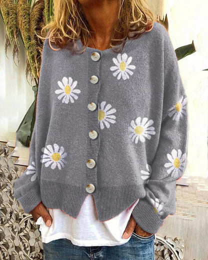 Cardigan fleuri femme – Veste légère à manches longues pour printemps