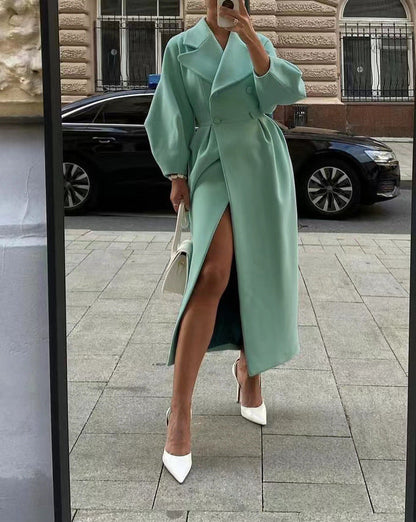 Wool Coat for Women – Elegant Long Jacket for Autumn Winter Fashion