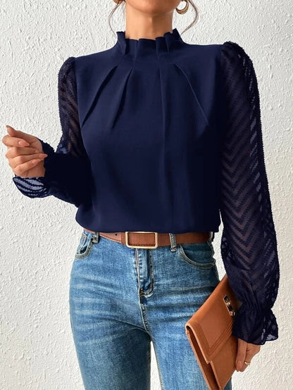 Blouse élégante femme – Chemisier à motifs chic en tissu léger pour été