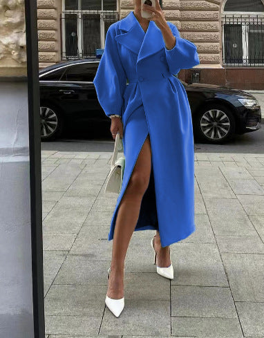 Wool Coat for Women – Elegant Long Jacket for Autumn Winter Fashion