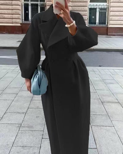 Wool Coat for Women – Elegant Long Jacket for Autumn Winter Fashion