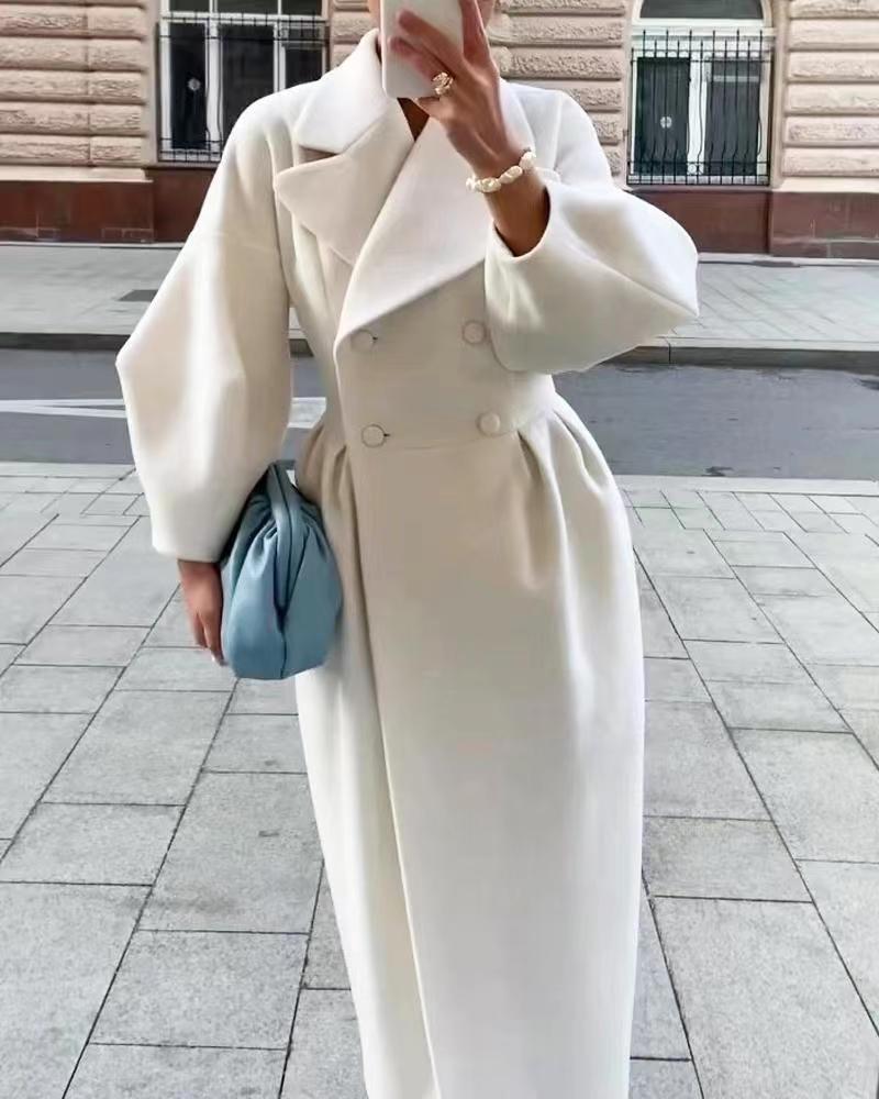 Wool Coat for Women – Elegant Long Jacket for Autumn Winter Fashion