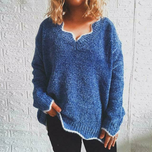 Pull décontracté femme – Pull en tricot doux à col rond pour un style casual