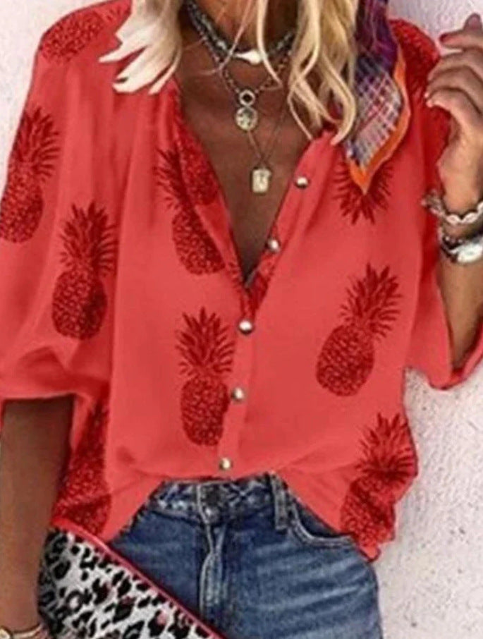 Blouse boho chic femme – Haut léger en coton à manches longues pour été