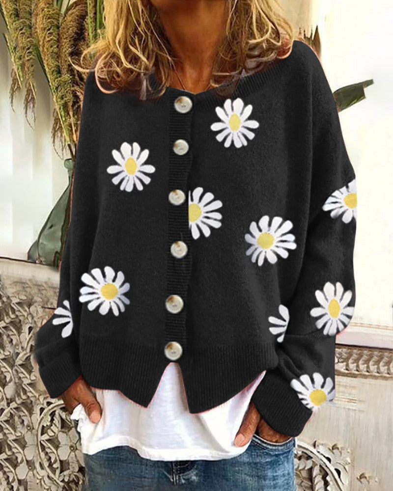 Cardigan fleuri femme – Veste légère à manches longues pour printemps