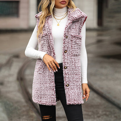 Gilet en peluche femme – Gilet doux et chaud pour l'hiver chic et tendance