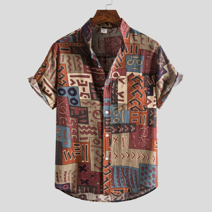 Chemise à motifs homme – Chemise élégante à manches courtes pour été