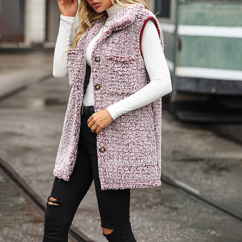 Gilet en peluche femme – Gilet doux et chaud pour l'hiver chic et tendance