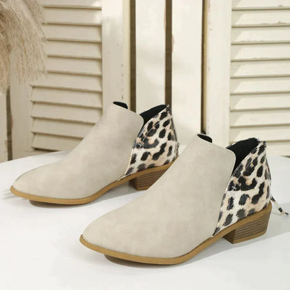 Bottes rétro femme – Bottines en cuir vintage à talons pour look chic