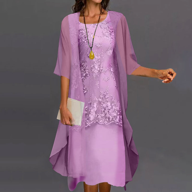 Robe de soirée femme – Robe en chiffon élégante fluide pour cérémonie chic