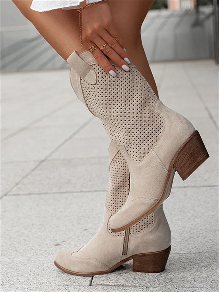 Bottes de cowboy femme – Bottes en cuir élégantes à talon pour western et mode