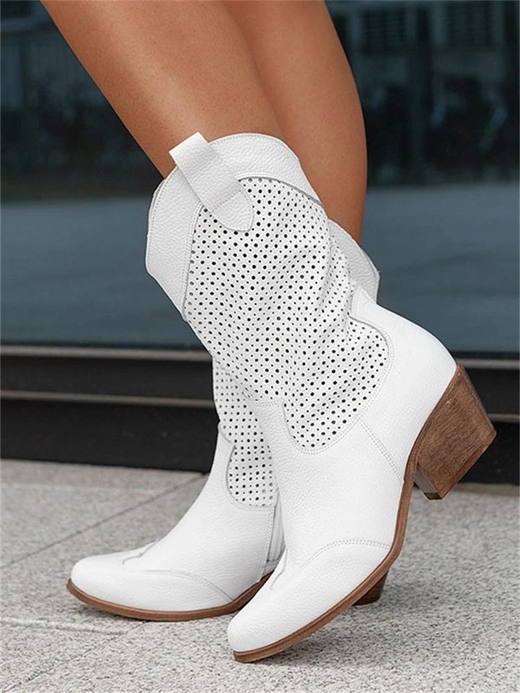 Bottes de cowboy femme – Bottes en cuir élégantes à talon pour western et mode