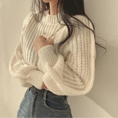 Pull décontracté femme – Pull en tricot doux et confortable pour automne hiver