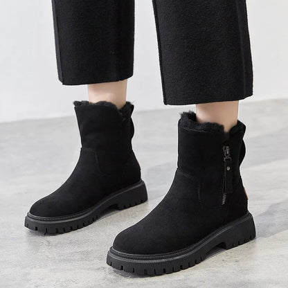 Bottes confortables femme – Bottes en cuir élégantes et chaudes pour l'hiver