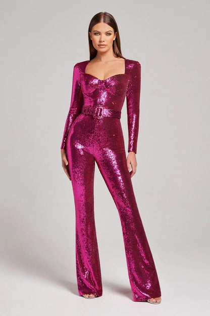 Jumpsuit Femme – Combinaison élégante à manches longues pour soirée et cérémonie