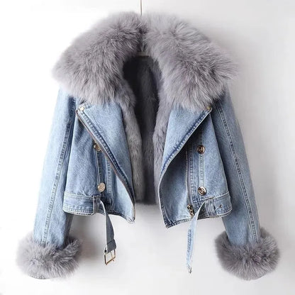 Veste en denim femme – Veste tendance en jean coupe ajustée pour casual