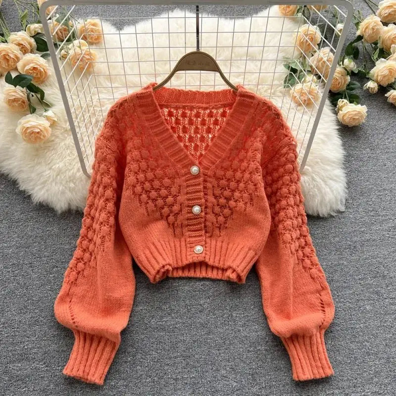 Cardigan en tricot femme – Pull à col en V élégant et confortable