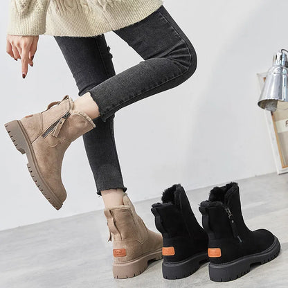 Bottes confortables femme – Bottes en cuir élégantes et chaudes pour l'hiver