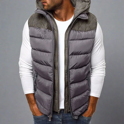 Gilet matelassé homme – Veste avec capuche chaude et légère pour hiver