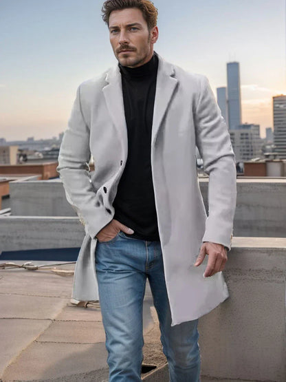 Manteau élégant homme – Manteau en laine coupe moderne pour occasions formelles