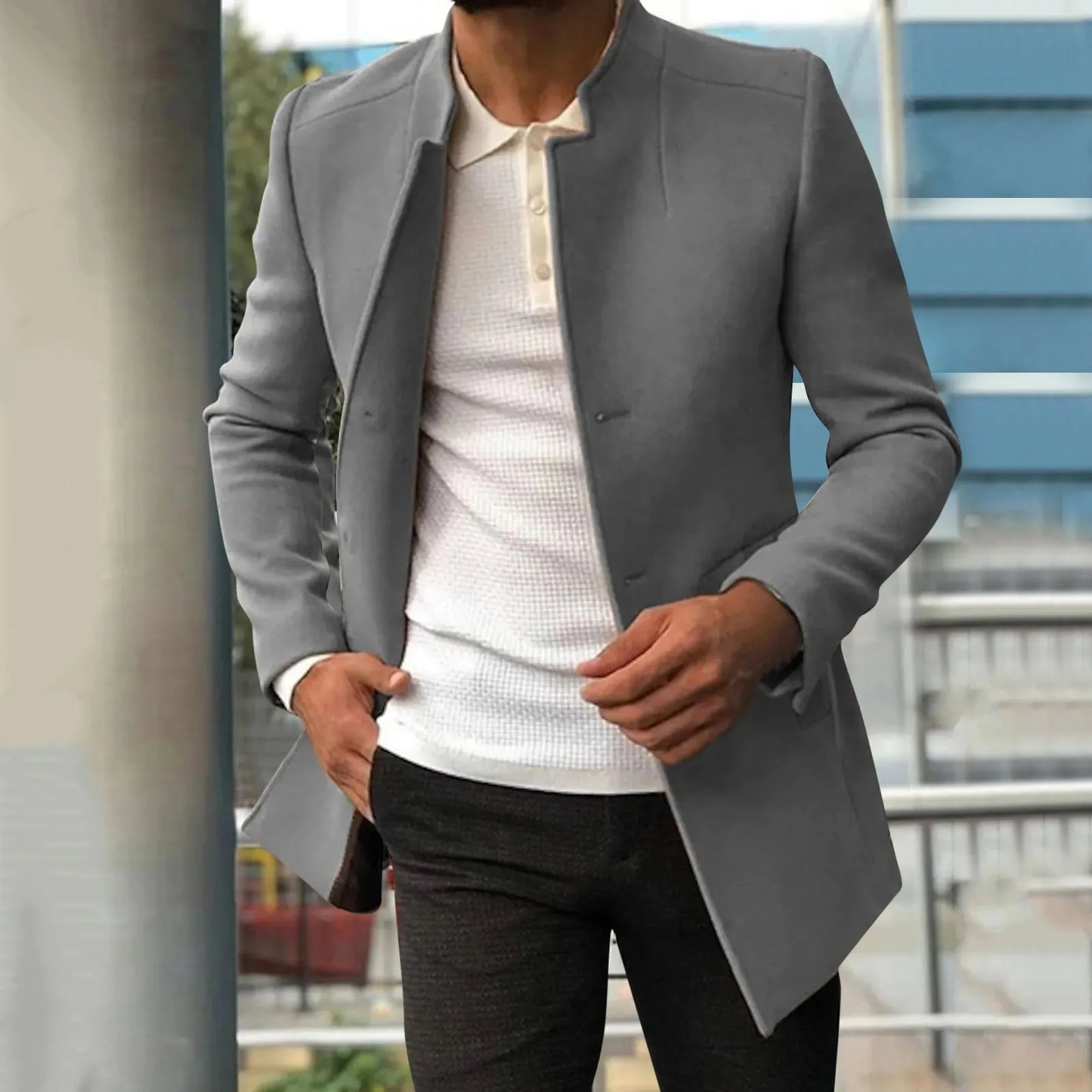 Manteau homme classique – Veste élégante en laine pour hiver et soirée