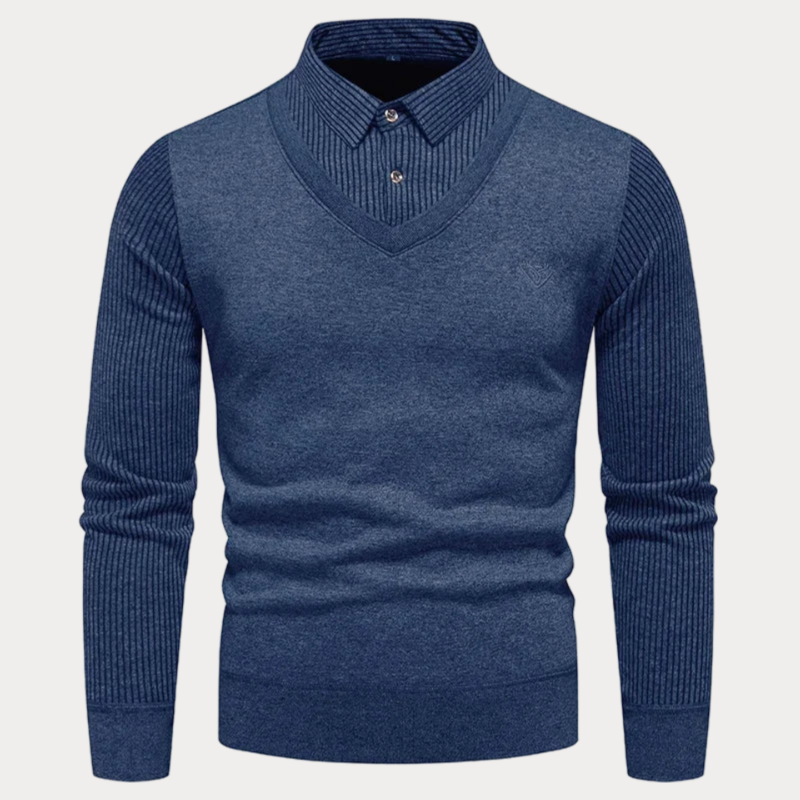 Pull en tricot homme – Pull confortable avec col pour hiver et casual