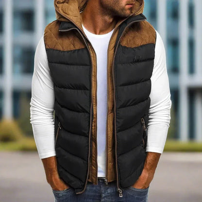 Gilet matelassé homme – Veste avec capuche chaude et légère pour hiver