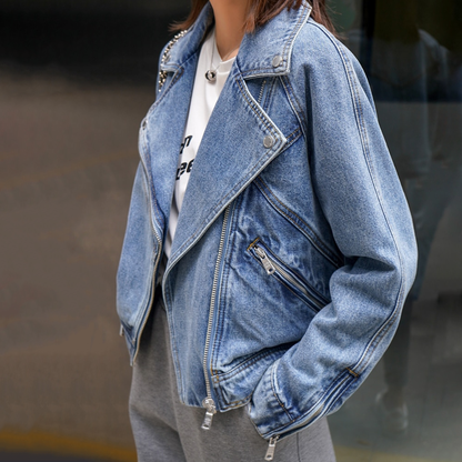 Veste en denim femme – Veste tendance en jean coupe ajustée pour casual chic