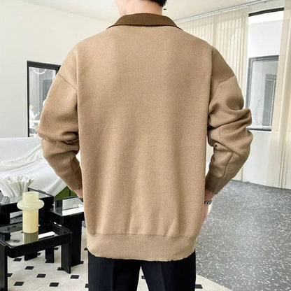 Pull en tricot homme – Sweat à fermeture éclair confortable et tendance