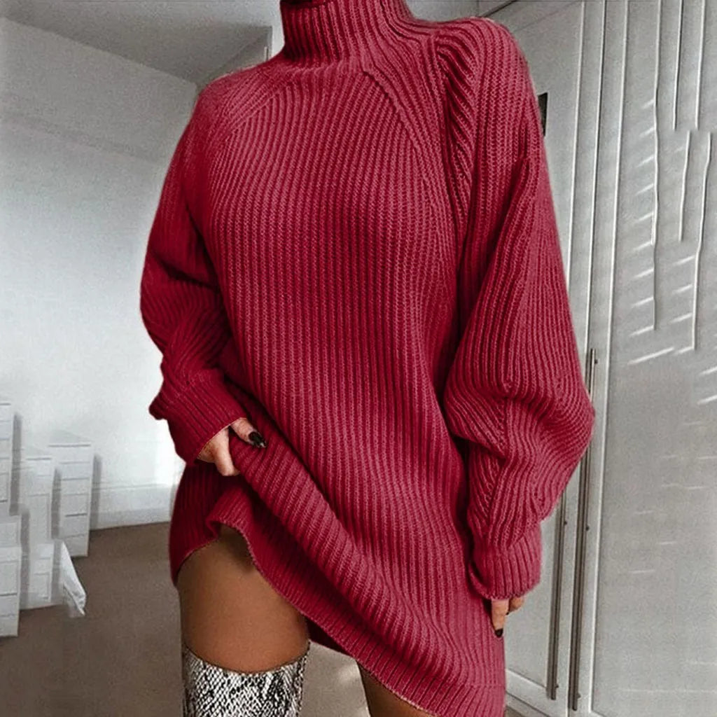 Pull col roulé femme – Pull décontracté en tricot doux et confortable